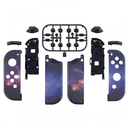 eXtremeRate Retail Soft Touch Grip Nubula Galaxy Patterned Joycon Handheld Controller Housing with Coloful Buttons, DIY Replacement Shell Case for NS Switch JoyCon & OLED JoyCon - Joycon and Console NOT Included - CT110