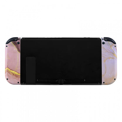 eXtremeRate Retail Cosmic Pink Gold Marble Effect Joycon Handheld Controller Housing with Buttons, DIY Replacement Shell Case for NS Switch JoyCon & OLED JoyCon - Joycon and Console NOT Included - CT112