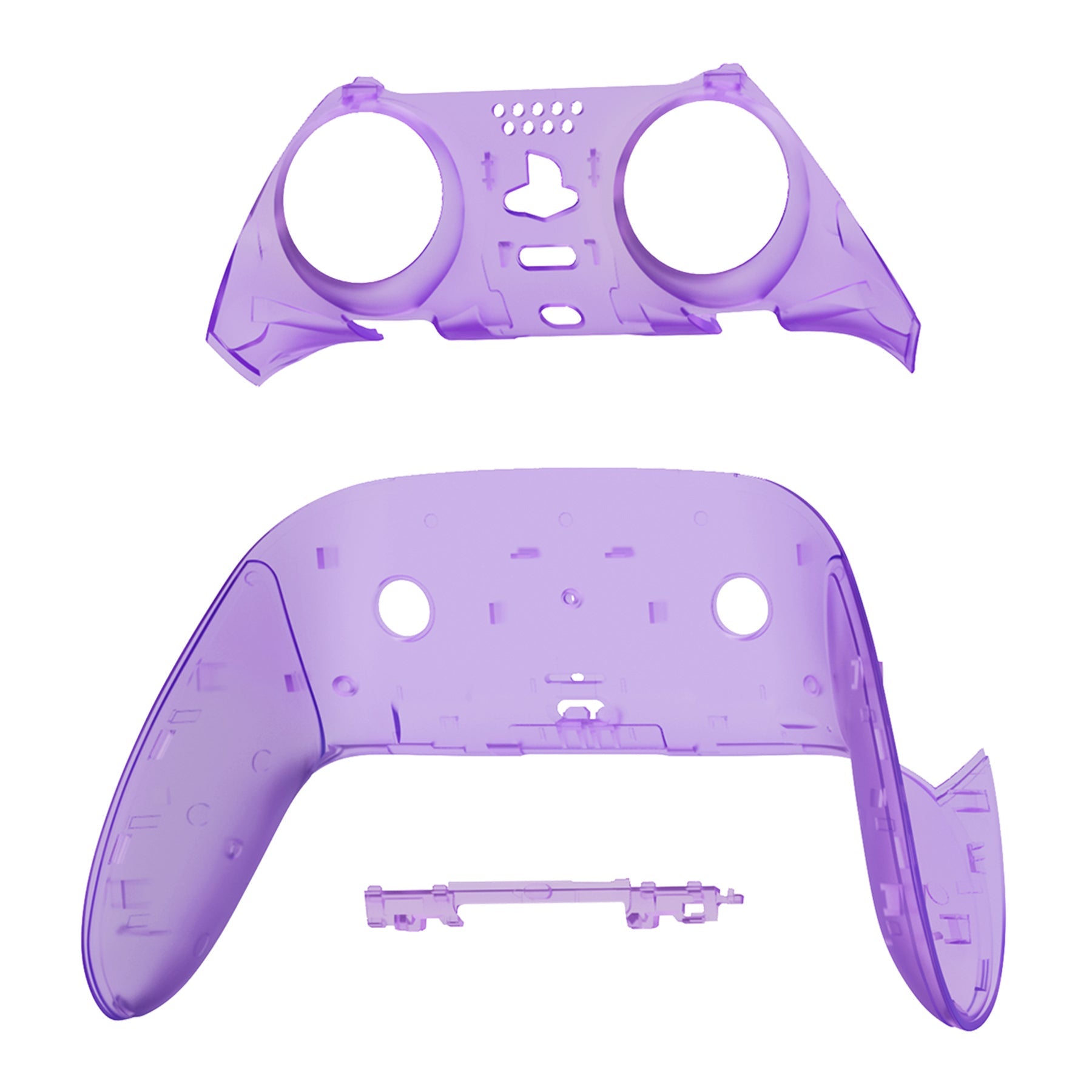 Replacement Top Bottom Decorative Trim Shell Compatible with PS5 Edge Controller - Clear Atomic Purple eXtremeRate