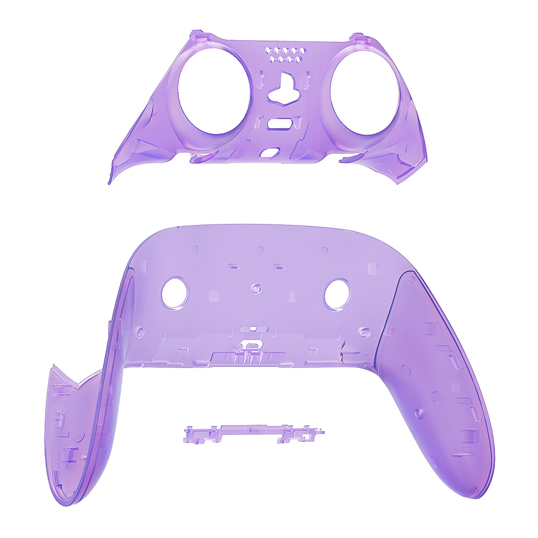 Replacement Top Bottom Decorative Trim Shell Compatible with PS5 Edge Controller - Clear Atomic Purple eXtremeRate