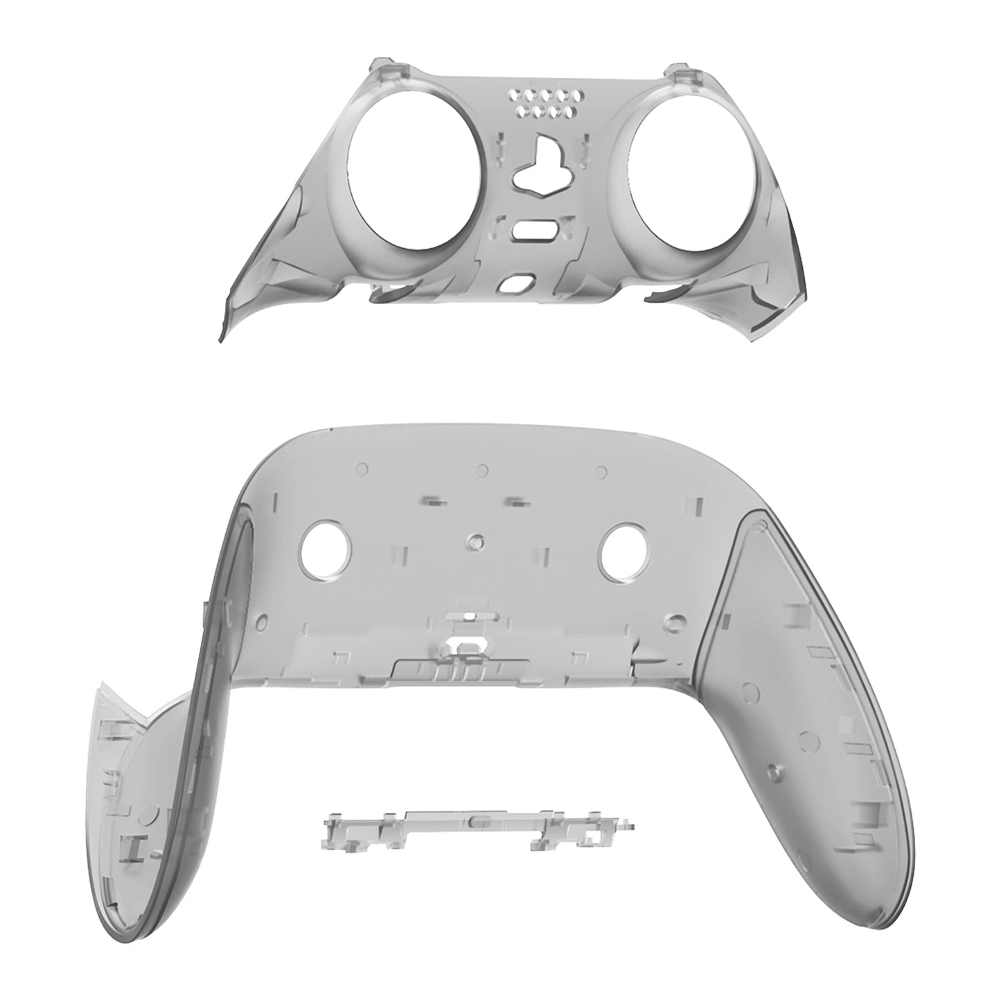 Replacement Top Bottom Decorative Trim Shell Compatible with PS5 Edge Controller - Clear Black eXtremeRate