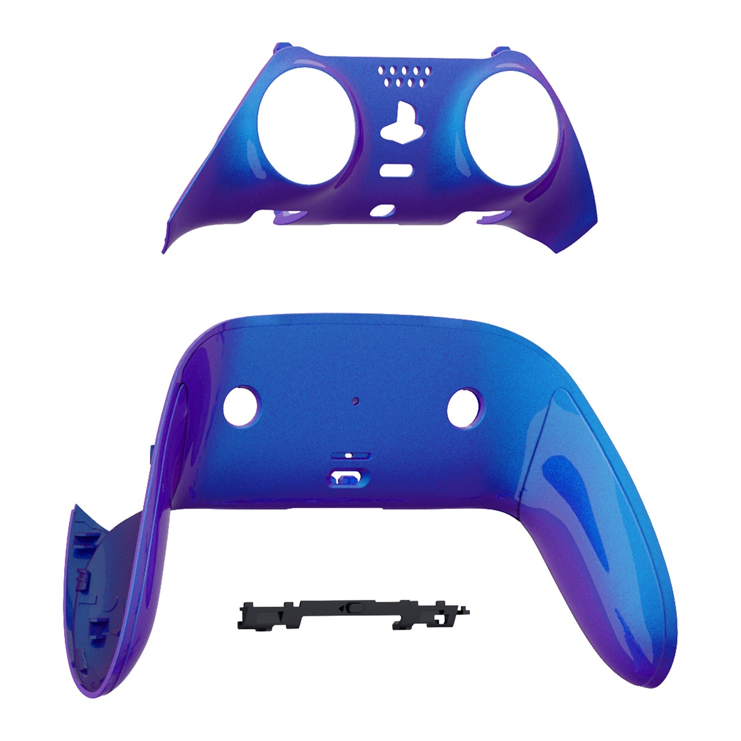 Replacement Top Bottom Decorative Trim Shell Compatible with PS5 Edge Controller - Chameleon Purple Blue eXtremeRate