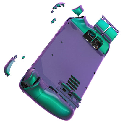 eXtremeRate Retail Chameleon Green Purple Custom Full Set Shell with Buttons for Steam Deck Console