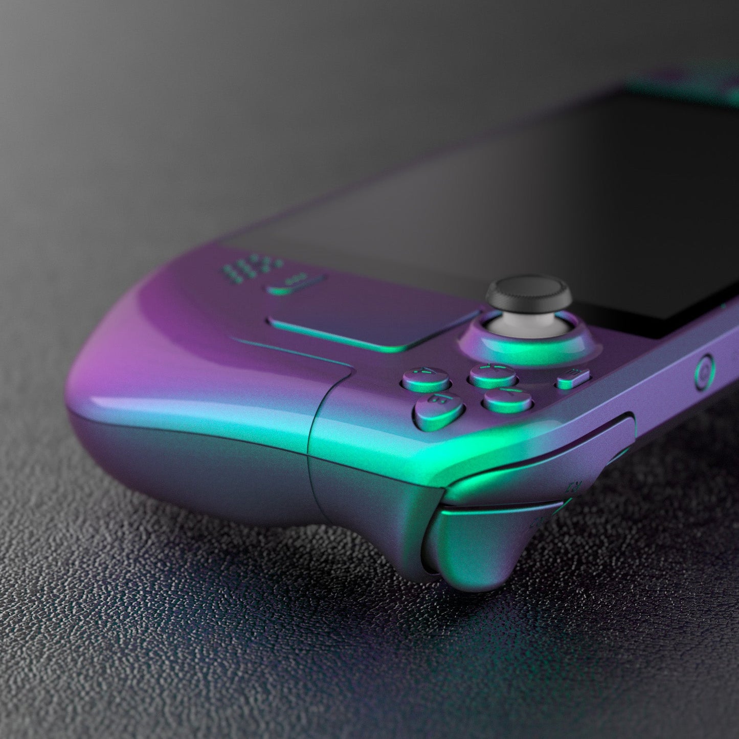 eXtremeRate Retail Chameleon Green Purple Custom Full Set Shell with Buttons for Steam Deck Console