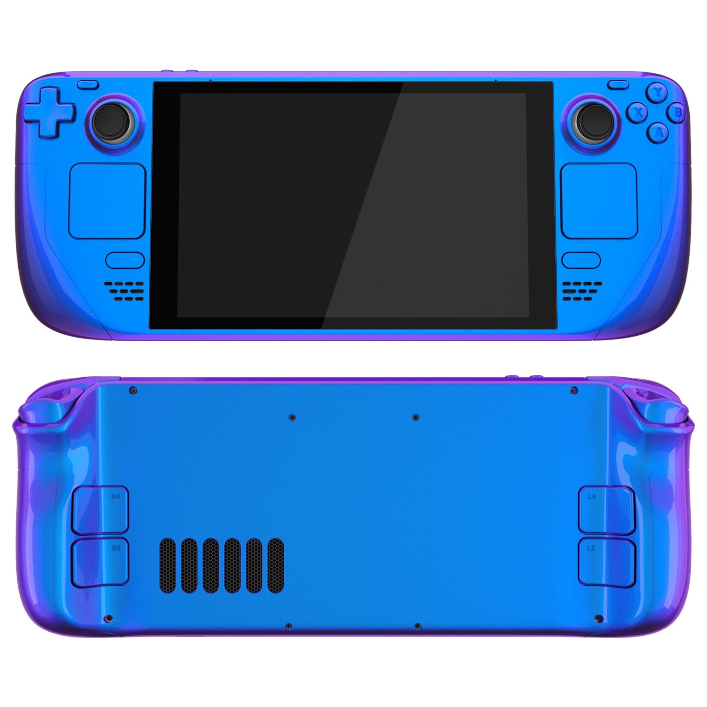 eXtremeRate Retail Chameleon Purple Blue Custom Full Set Shell with Buttons for Steam Deck Console