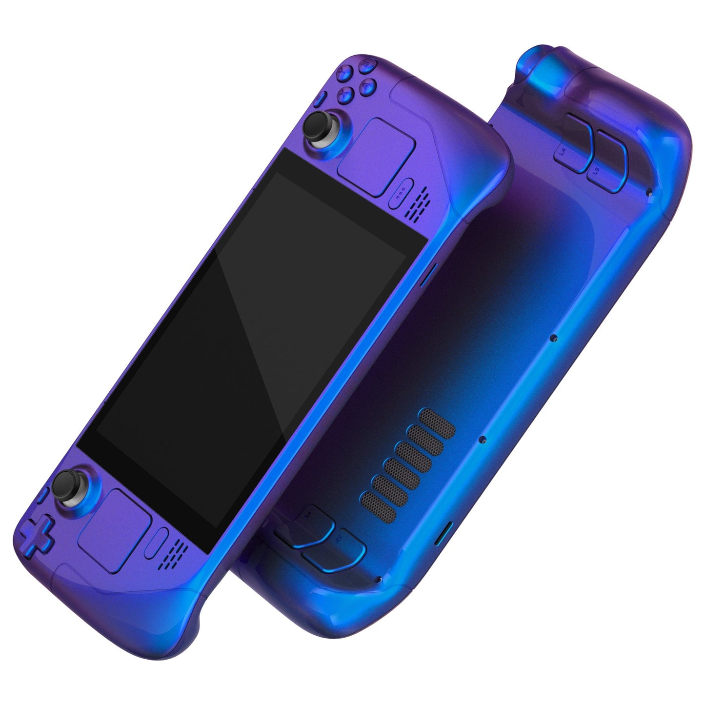 eXtremeRate Retail Chameleon Purple Blue Custom Full Set Shell with Buttons for Steam Deck Console