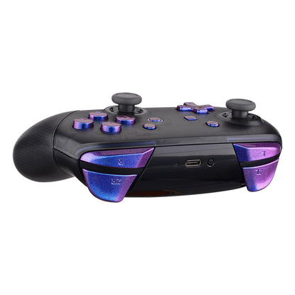 eXtremeRate Retail Purple Blue Chameleon Repair ABXY D-pad Keys ZR ZL L R Buttons for Nintendo Switch Pro Controller, Glossy DIY Replacement Full Set Buttons with Tools for Nintendo Switch Pro - Controller NOT Included - KRP301