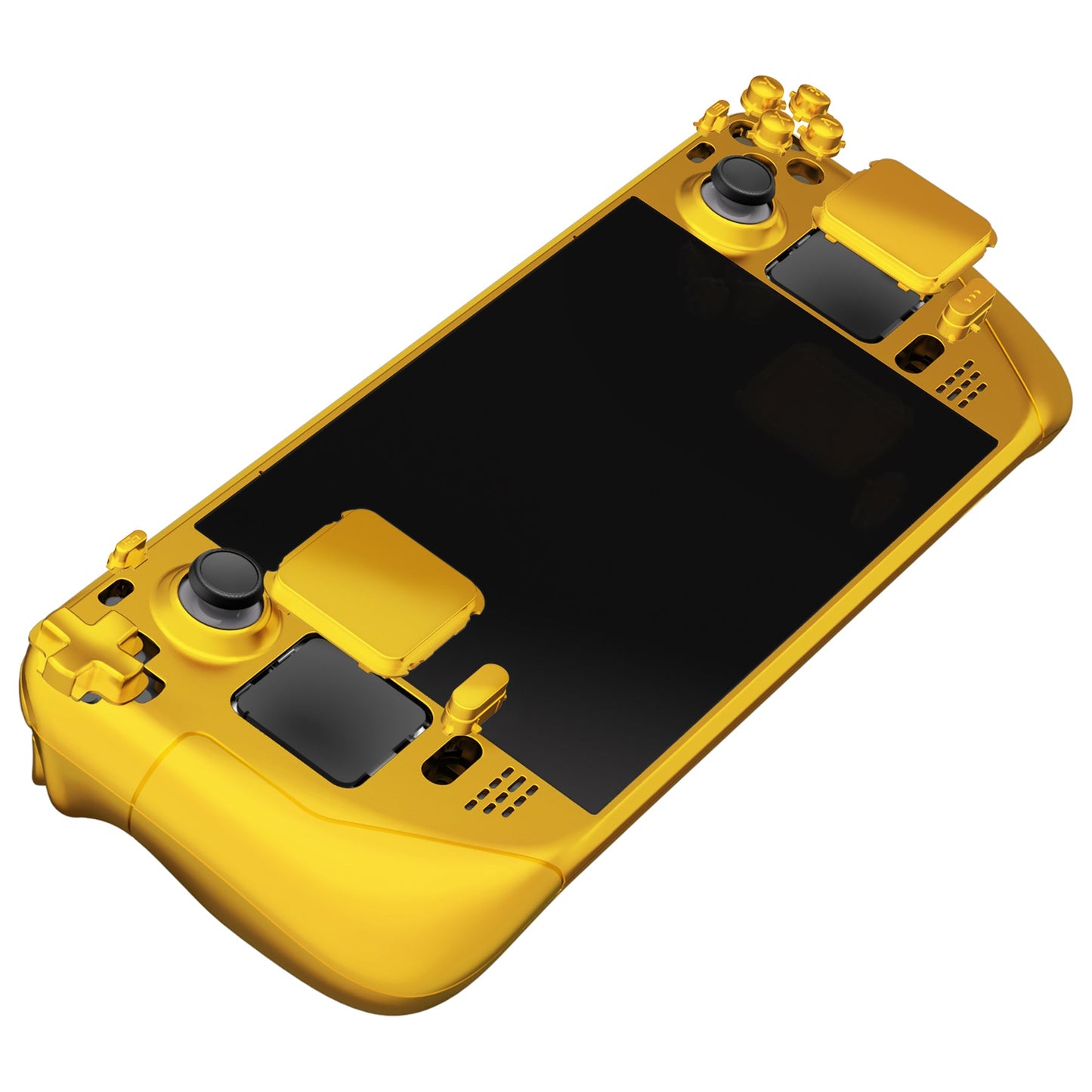 eXtremeRate Retail Chrome Gold Custom Full Set Shell with Buttons for Steam Deck Console