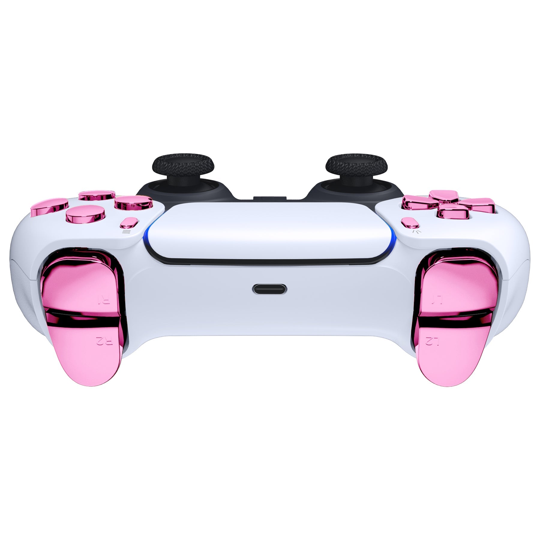 Replacement Full Set Buttons Compatible with PS5 Controller BDM-030 - Chrome Pink eXtremeRate