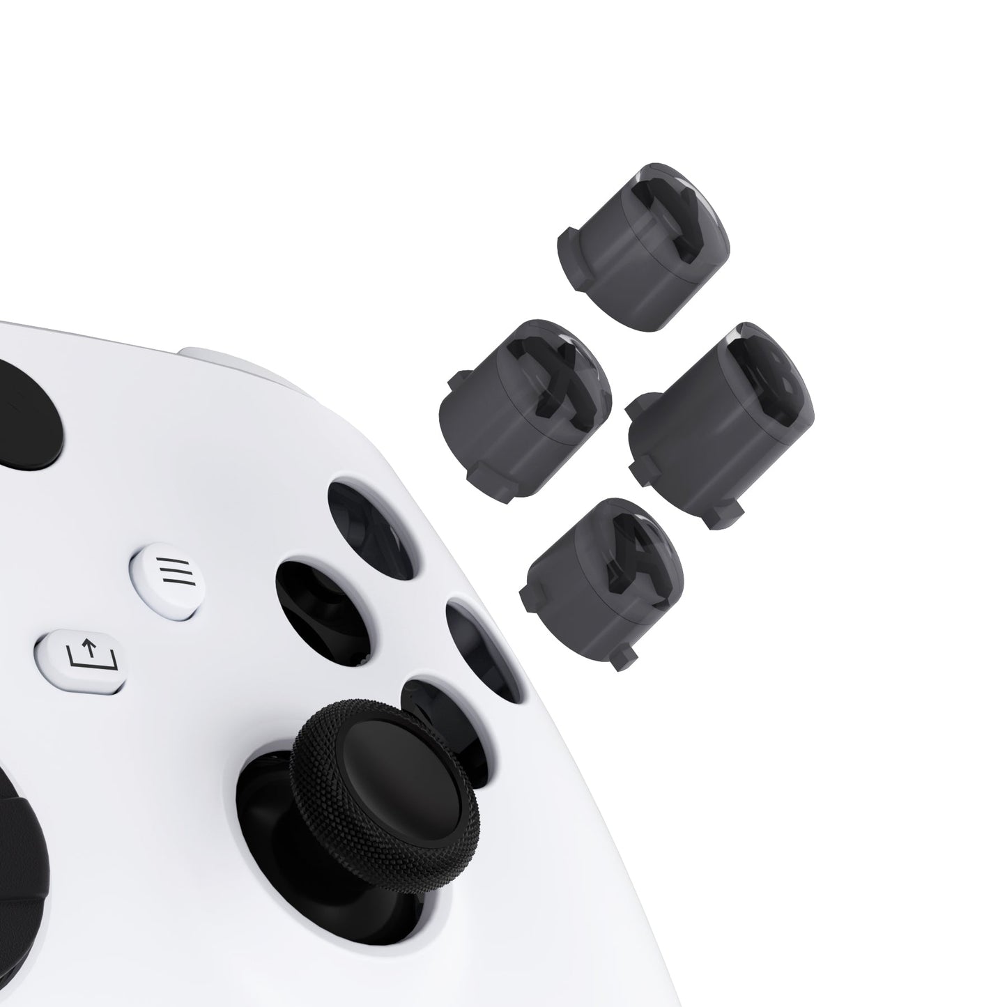 eXtremeRate Retail Three-Tone ABXY Action Buttons with Classic Symbols for Xbox Series X & S Controller & Xbox One S/X & Xbox One Elite V1/V2 Controller - Classic Gray & Clear & Dark Gray - JDX3M018