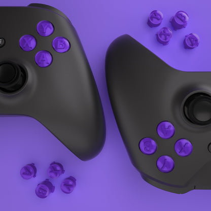 eXtremeRate Retail Three-Tone ABXY Action Buttons with Classic Symbols for Xbox Series X & S Controller & Xbox One S/X & Xbox One Elite V1/V2 Controller -Purple & Clear - JDX3M013