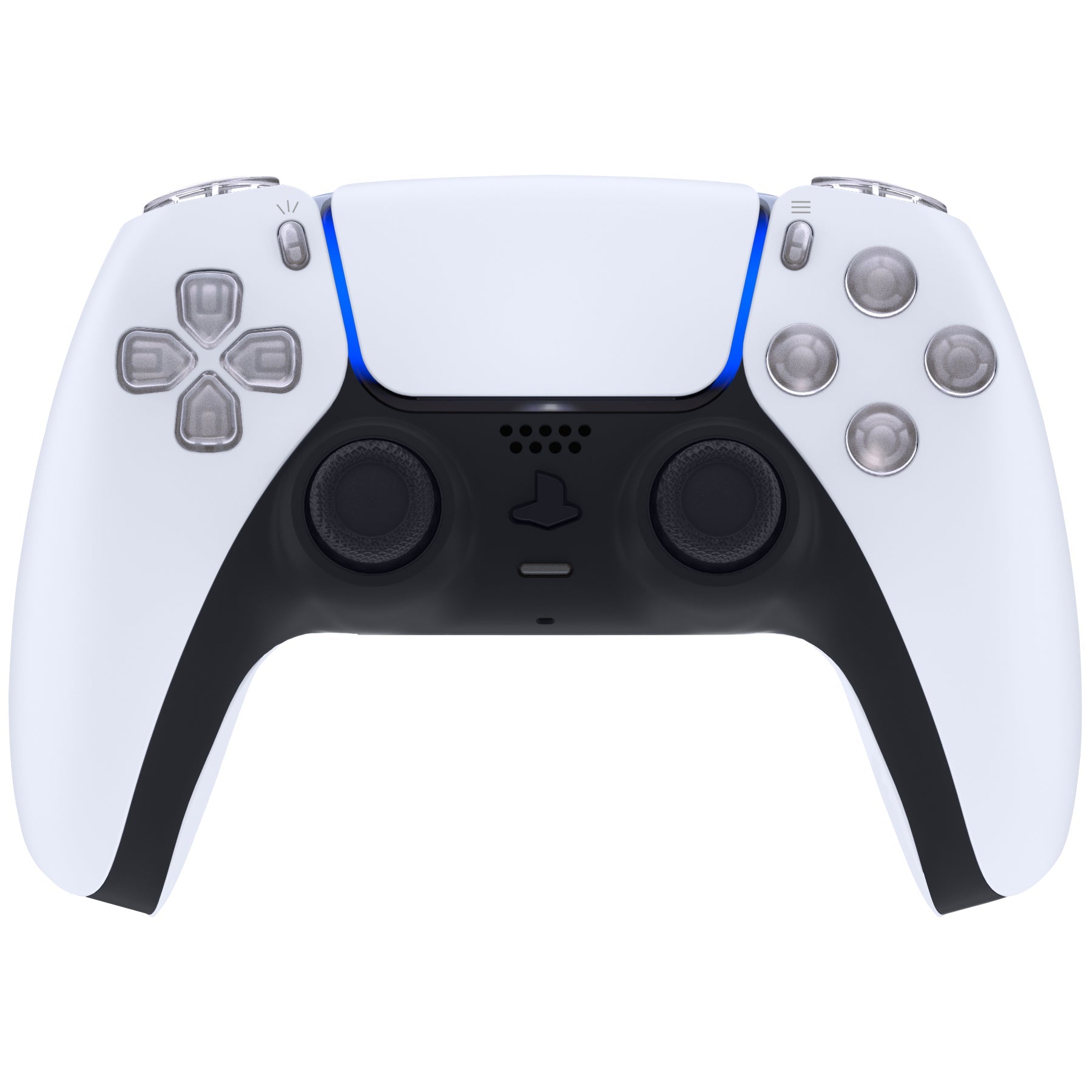 eXtremeRate Replacement Full Set Buttons Compatible with PS5 Controller BDM-030/040 - Clear eXtremeRate