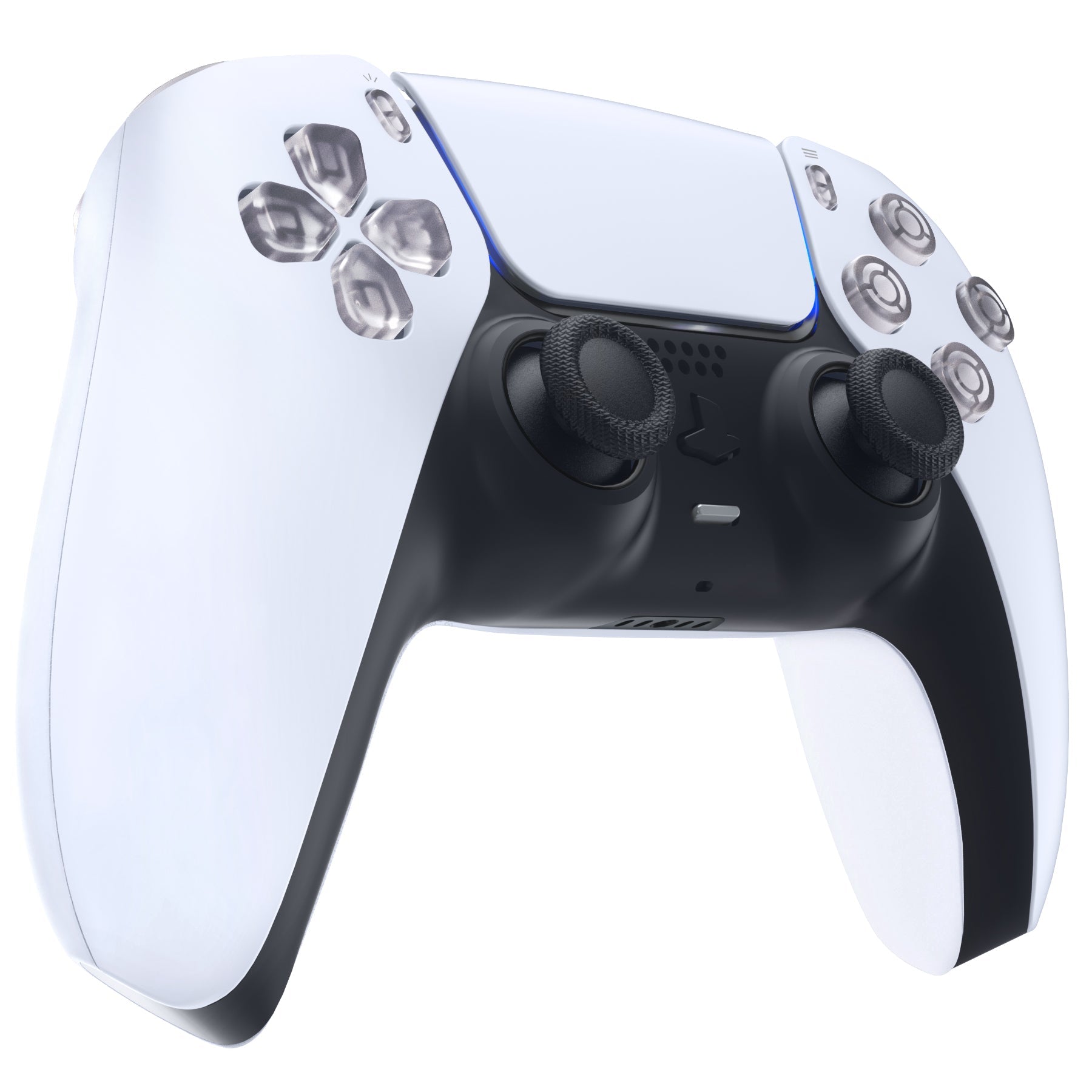 eXtremeRate Replacement Full Set Buttons Compatible with PS5 Controller BDM-030/040 - Clear eXtremeRate