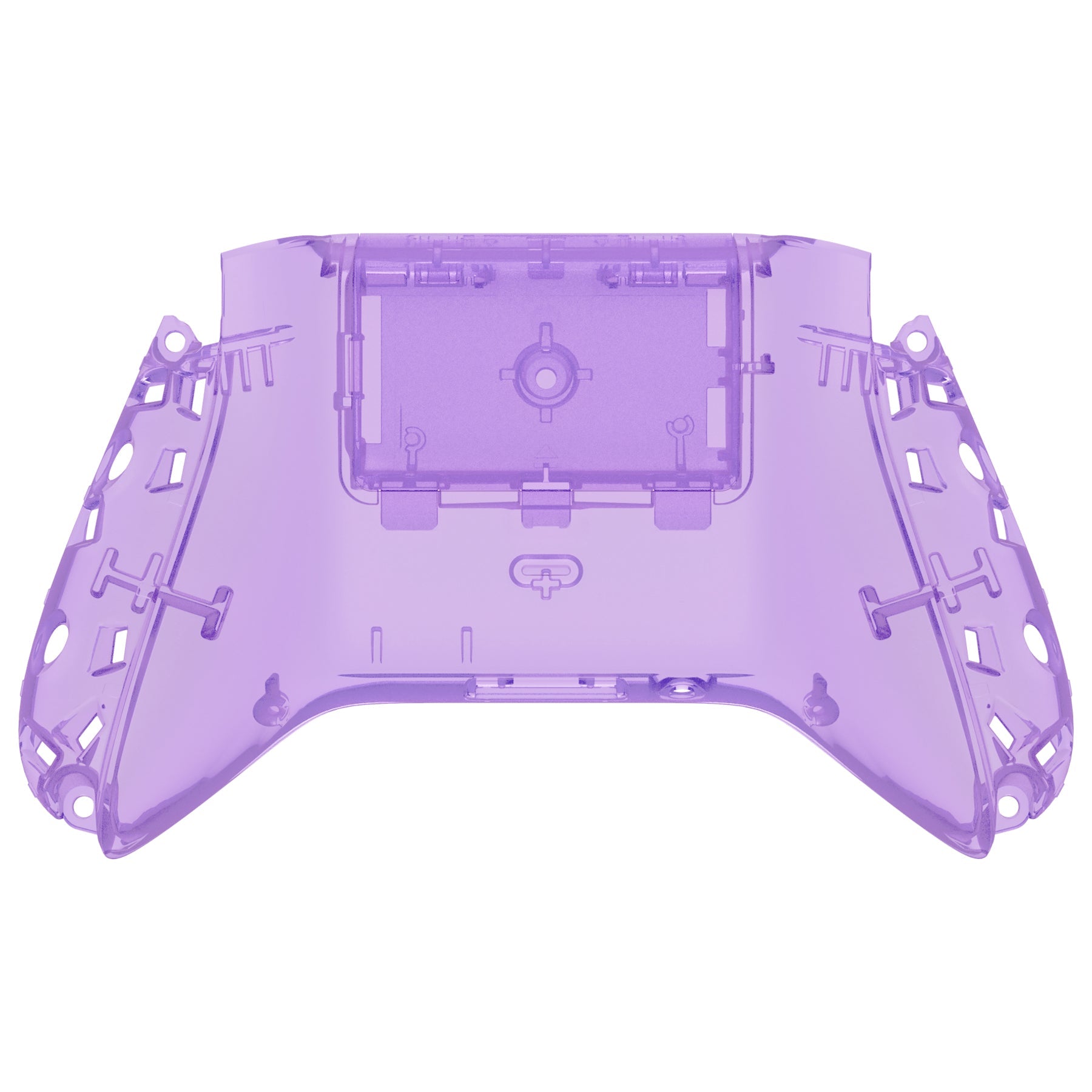 eXtremeRate Retail Clear Atomic Purple Custom Bottom Shell with Battery Cover for Xbox Series S/X Controller, DIY Replacement Backplate Cover for Xbox Core Controller Model 1914 - Controller & Side Rails NOT Included - BX3M505