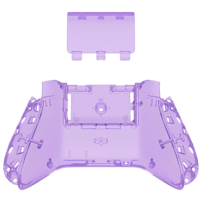 eXtremeRate Retail Clear Atomic Purple Custom Bottom Shell with Battery Cover for Xbox Series S/X Controller, DIY Replacement Backplate Cover for Xbox Core Controller Model 1914 - Controller & Side Rails NOT Included - BX3M505