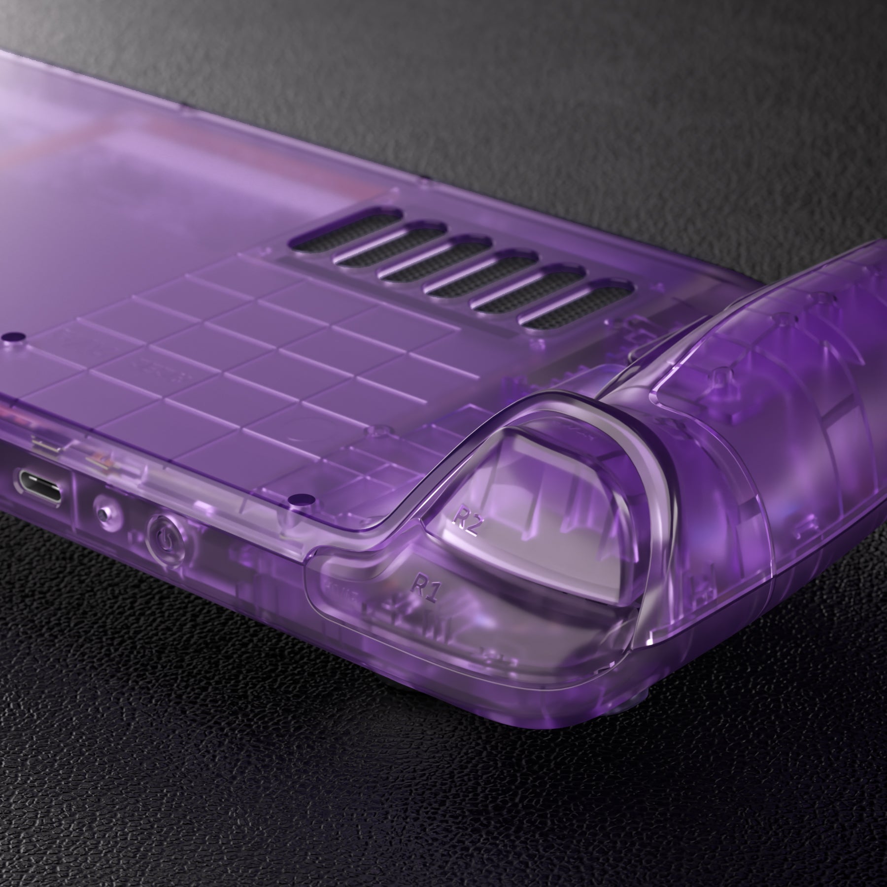 eXtremeRate Retail Clear Atomic Purple Custom Full Set Shell with Buttons for Steam Deck Console