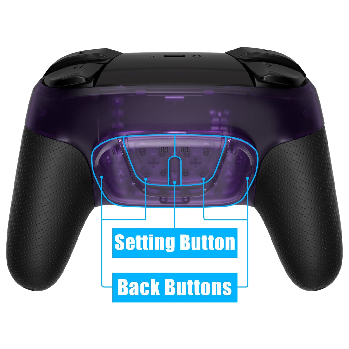 eXtremeRate Retail Remappable RISE4 Remap Kit for Nintendo Switch Pro Controller - Clear Atomic Purple - XGNPM002