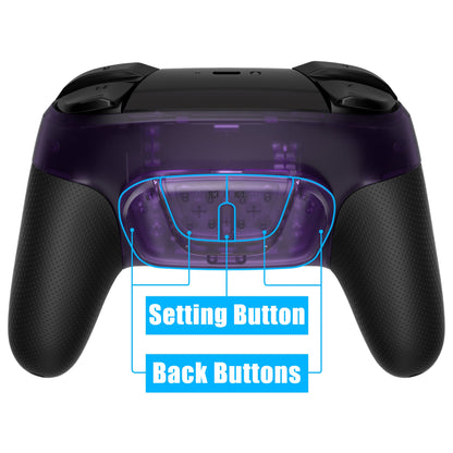 eXtremeRate Retail Remappable RISE4 Remap Kit for Nintendo Switch Pro Controller - Clear Atomic Purple - XGNPM002