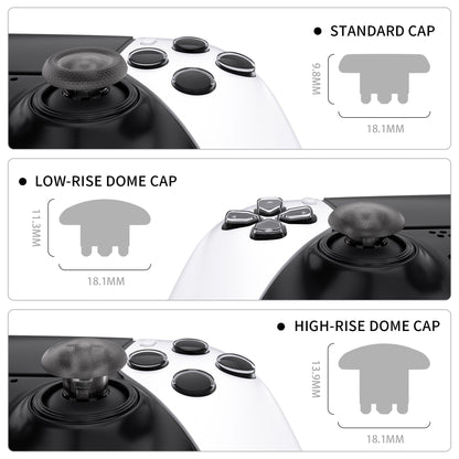 eXtremeRate Retail Clear Black Replacement Swappable Thumbsticks for PS5 Edge Controller, Custom Interchangeable Analog Stick Joystick Caps for PS5 Edge Controller - Controller & Thumbsticks Base NOT Included - P5J103