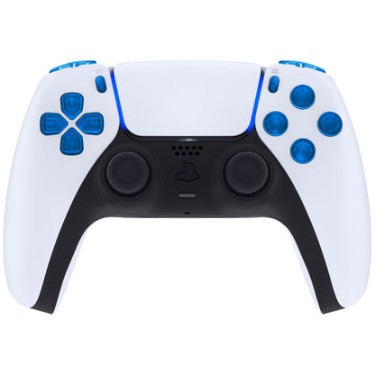 eXtremeRate Replacement Full Set Buttons Compatible with PS5 Controller BDM-030/040 - Clear Blue eXtremeRate