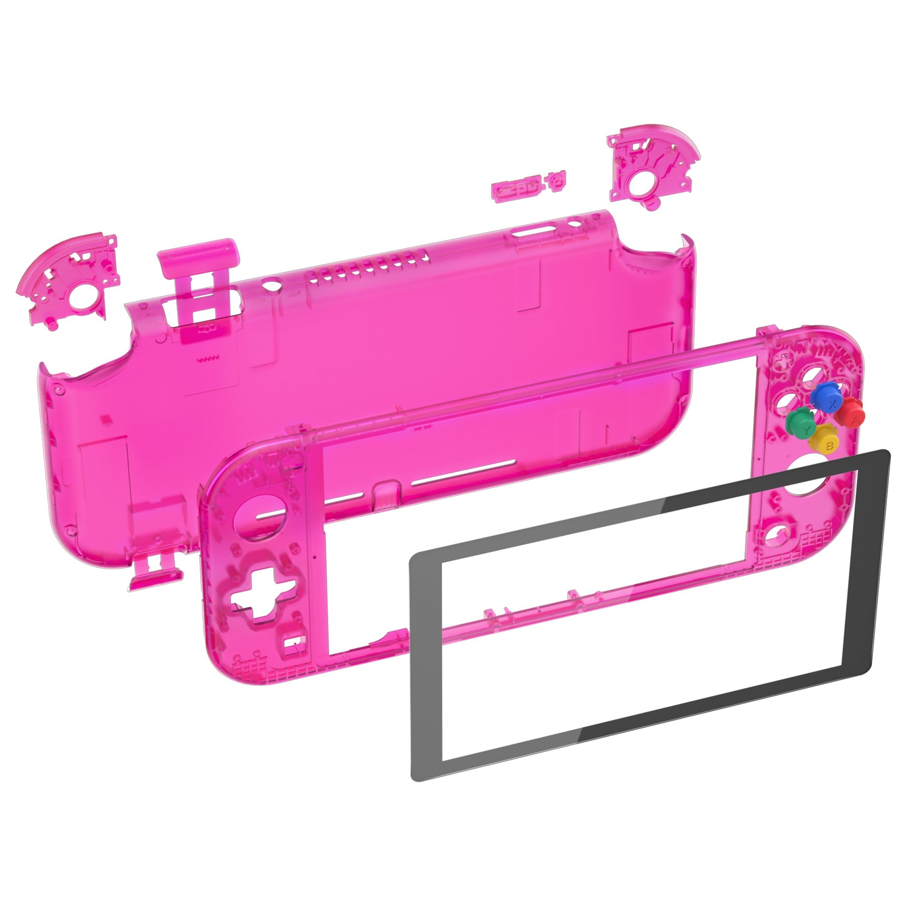 DIY Replacement Shell with Screen Protector for NS Switch Lite - Clear Candy Pink eXtremeRate