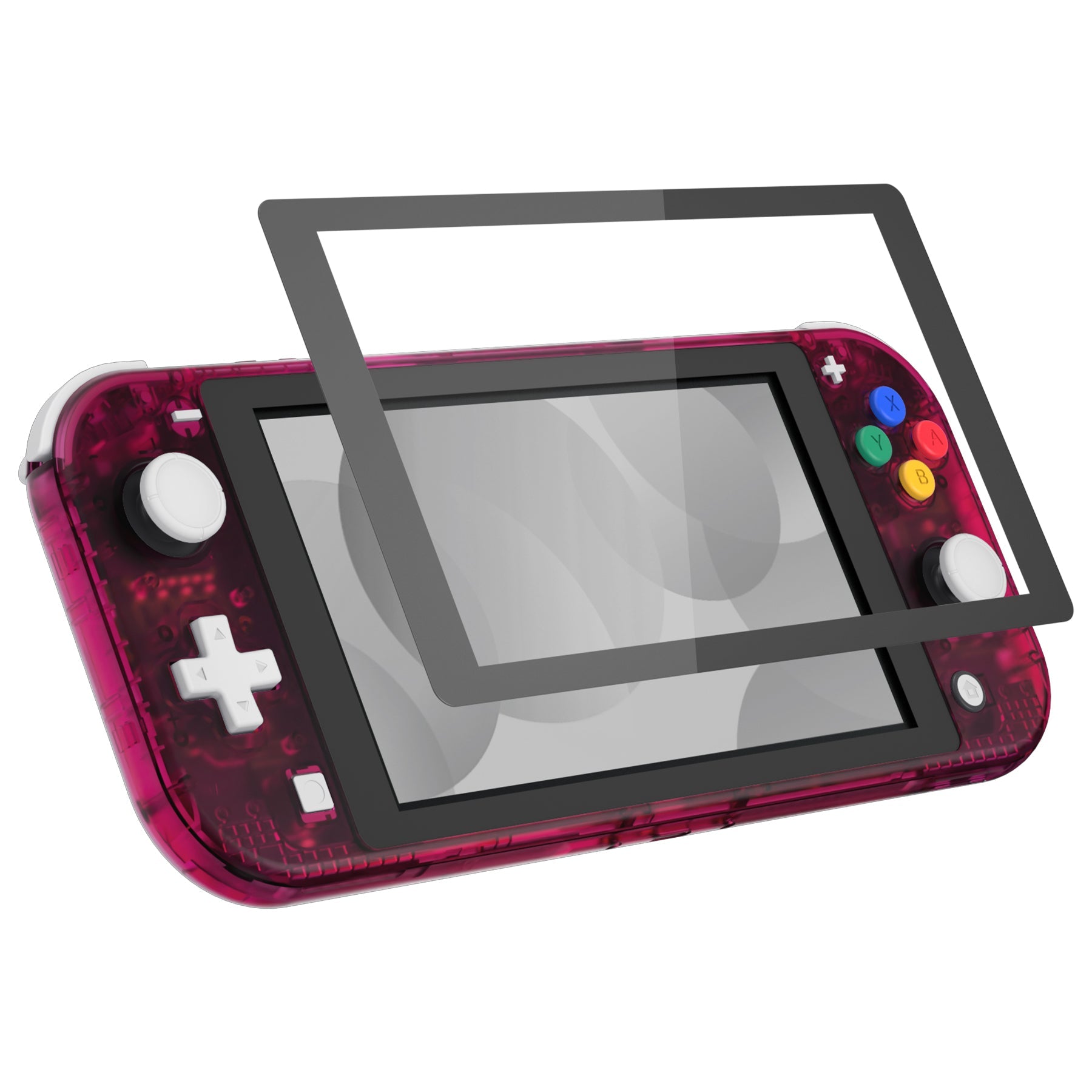 DIY Replacement Shell with Screen Protector for NS Switch Lite - Clear Candy Pink eXtremeRate