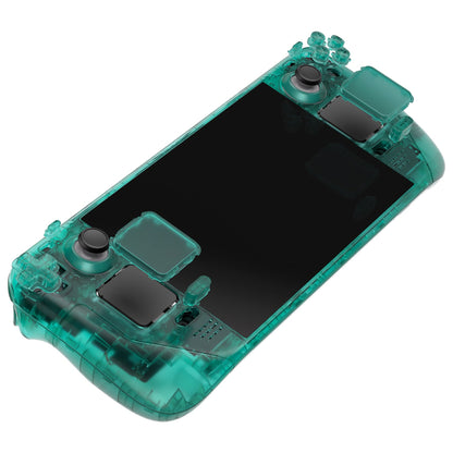 eXtremeRate Retail Clear Emerald Green Custom Full Set Shell with Buttons for Steam Deck Console