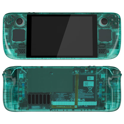 eXtremeRate Retail Clear Emerald Green Custom Full Set Shell with Buttons for Steam Deck Console