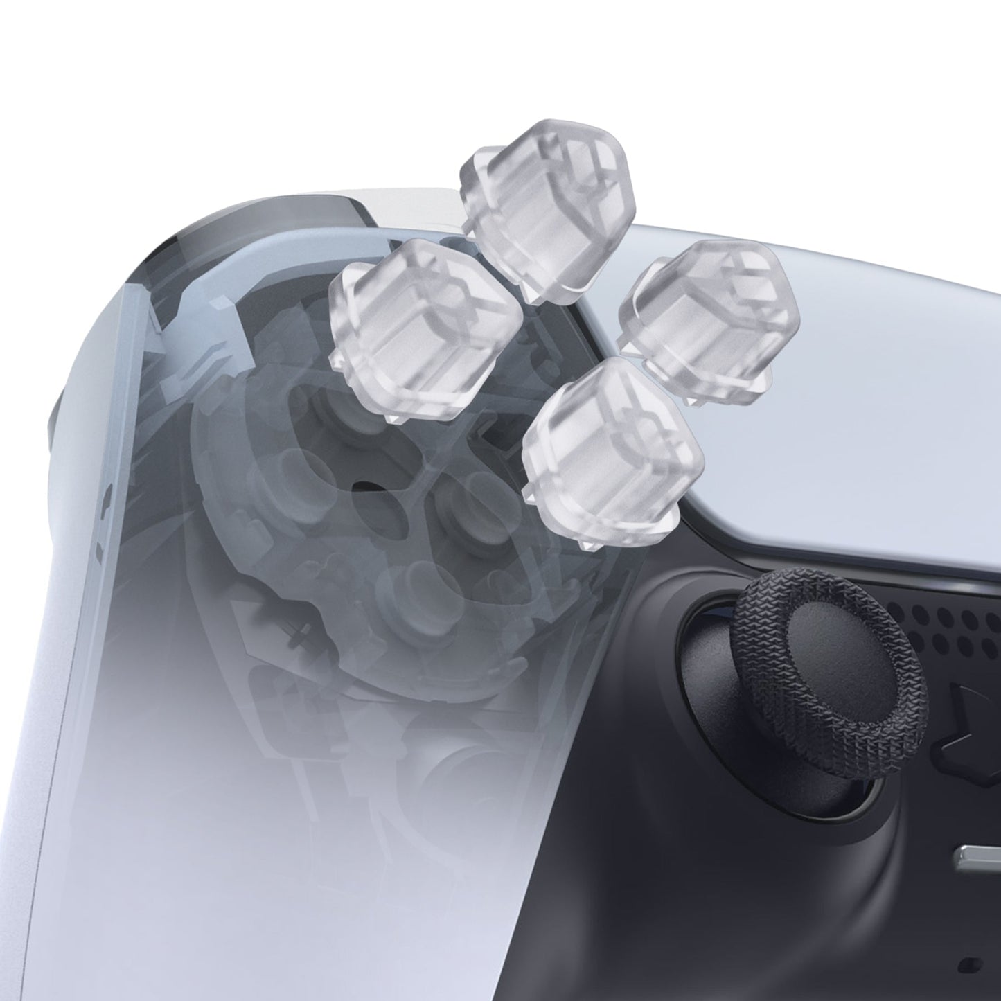 eXtremeRate Retail Ergonomic Split Dpad Buttons (SDP Buttons) for ps5 Controller, Clear Independent Dpad Direction Buttons for ps5, for ps4 All Model Controller - JPF8022