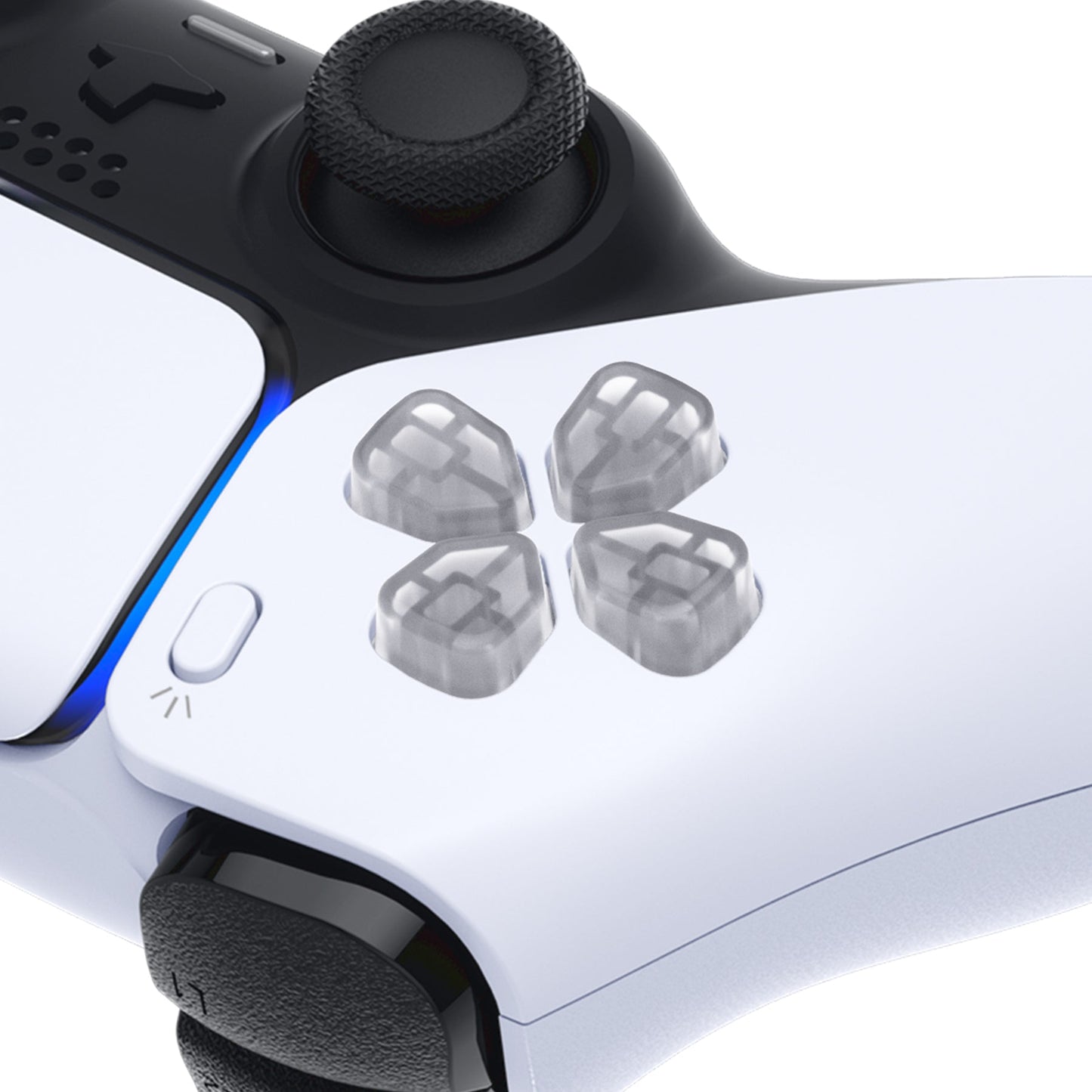 eXtremeRate Retail Ergonomic Split Dpad Buttons (SDP Buttons) for ps5 Controller, Clear Independent Dpad Direction Buttons for ps5, for ps4 All Model Controller - JPF8022