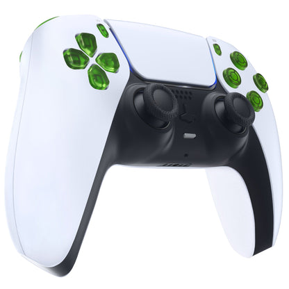 eXtremeRate Replacement Full Set Buttons Compatible with PS5 Controller BDM-030/040 - Clear Green eXtremeRate