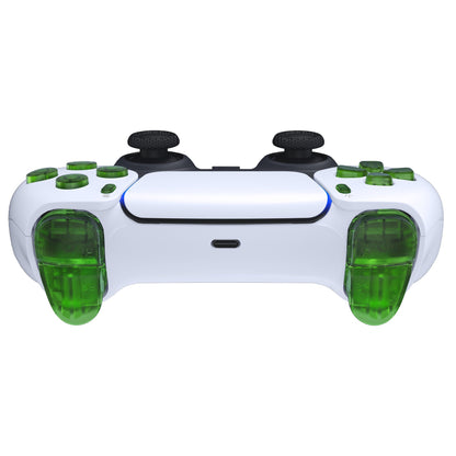 eXtremeRate Replacement Full Set Buttons Compatible with PS5 Controller BDM-030/040 - Clear Green eXtremeRate