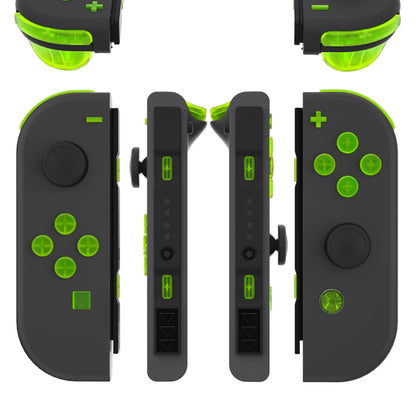 eXtremeRate Retail Clear Lime Green Replacement DIY Colorful ABXY Buttons Directions Keys Repair Kits with Tools for NS Switch JoyCon & OLED JoyCon - JoyCon Shell NOT Included - AJ120