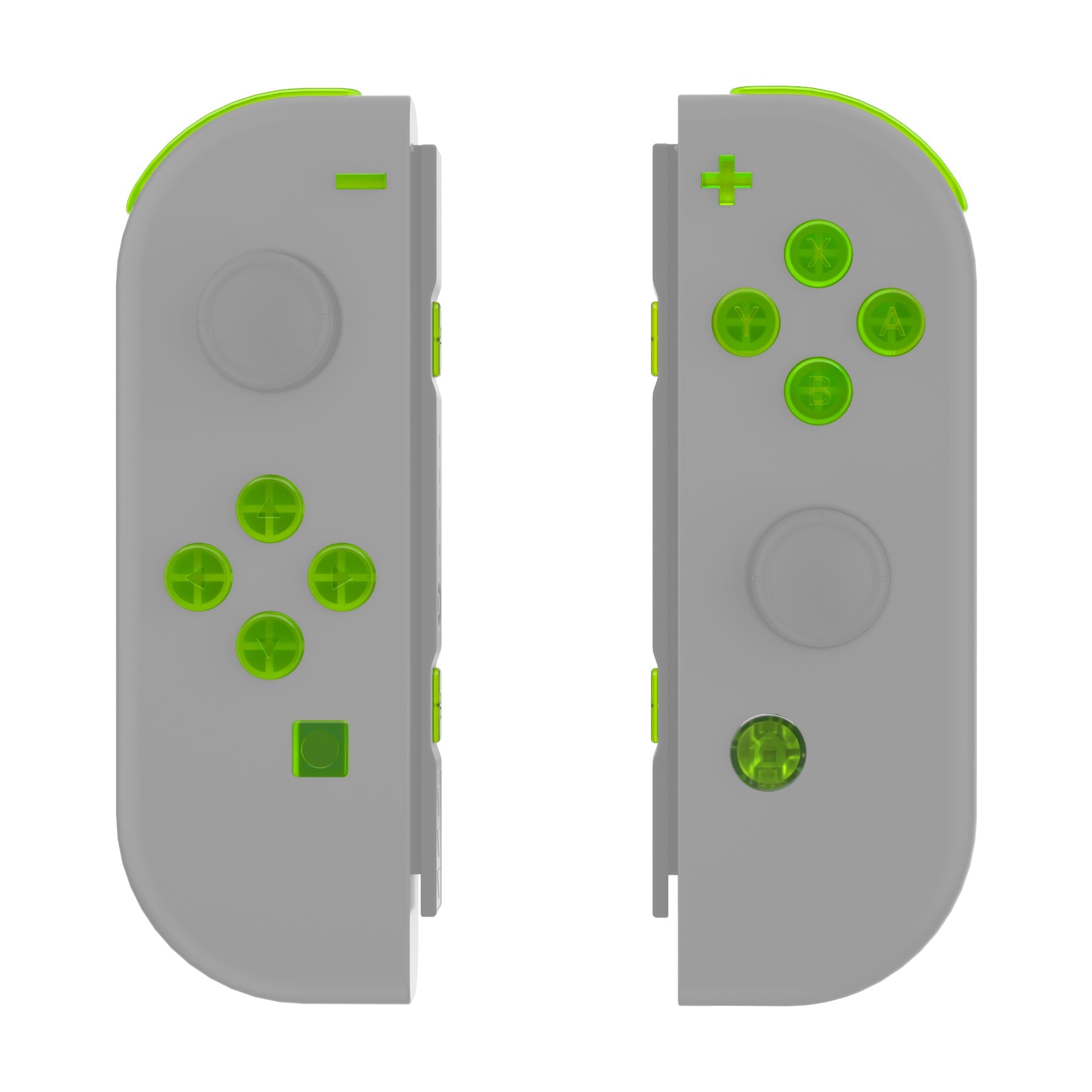 eXtremeRate Retail Clear Lime Green Replacement DIY Colorful ABXY Buttons Directions Keys Repair Kits with Tools for NS Switch JoyCon & OLED JoyCon - JoyCon Shell NOT Included - AJ120