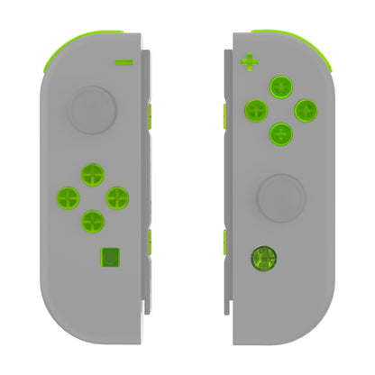 eXtremeRate Retail Clear Lime Green Replacement DIY Colorful ABXY Buttons Directions Keys Repair Kits with Tools for NS Switch JoyCon & OLED JoyCon - JoyCon Shell NOT Included - AJ120