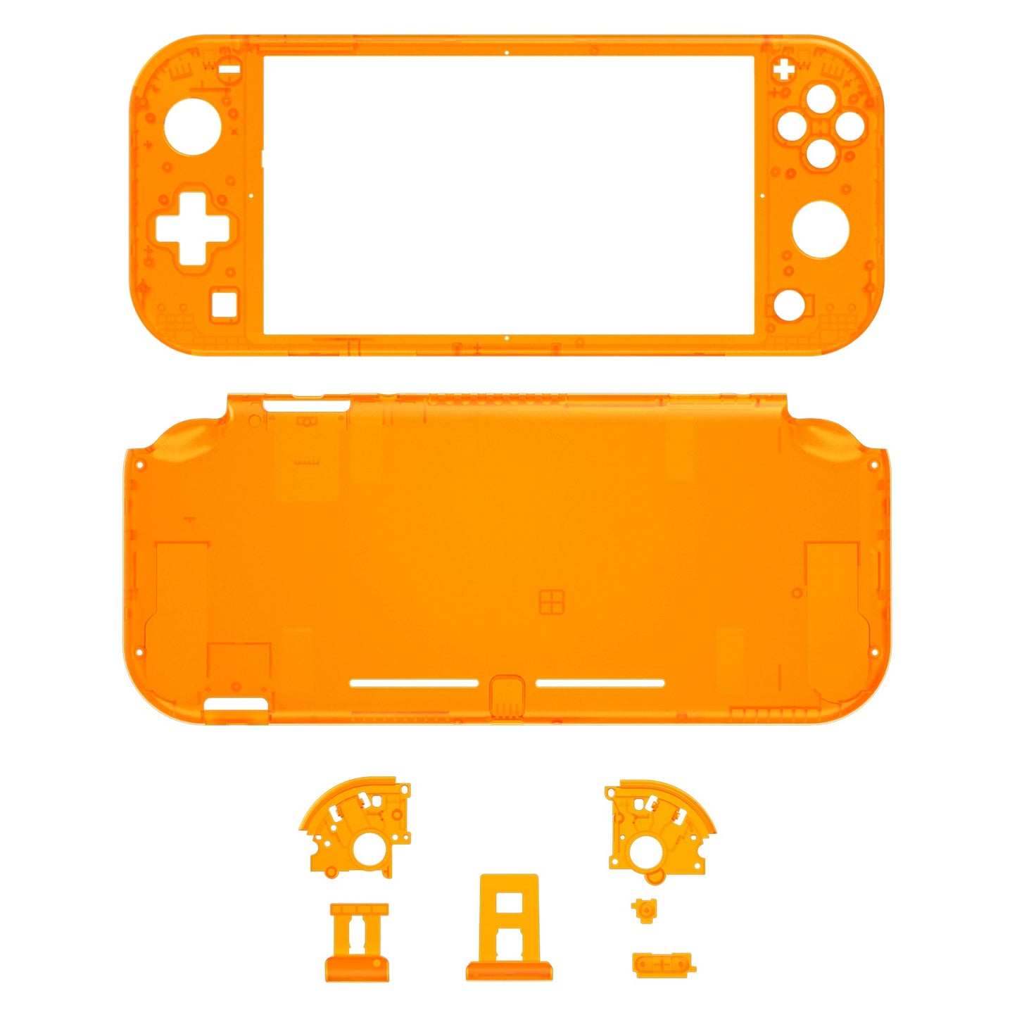 DIY Replacement Shell with Screen Protector for NS Switch Lite - Clear Orange eXtremeRate