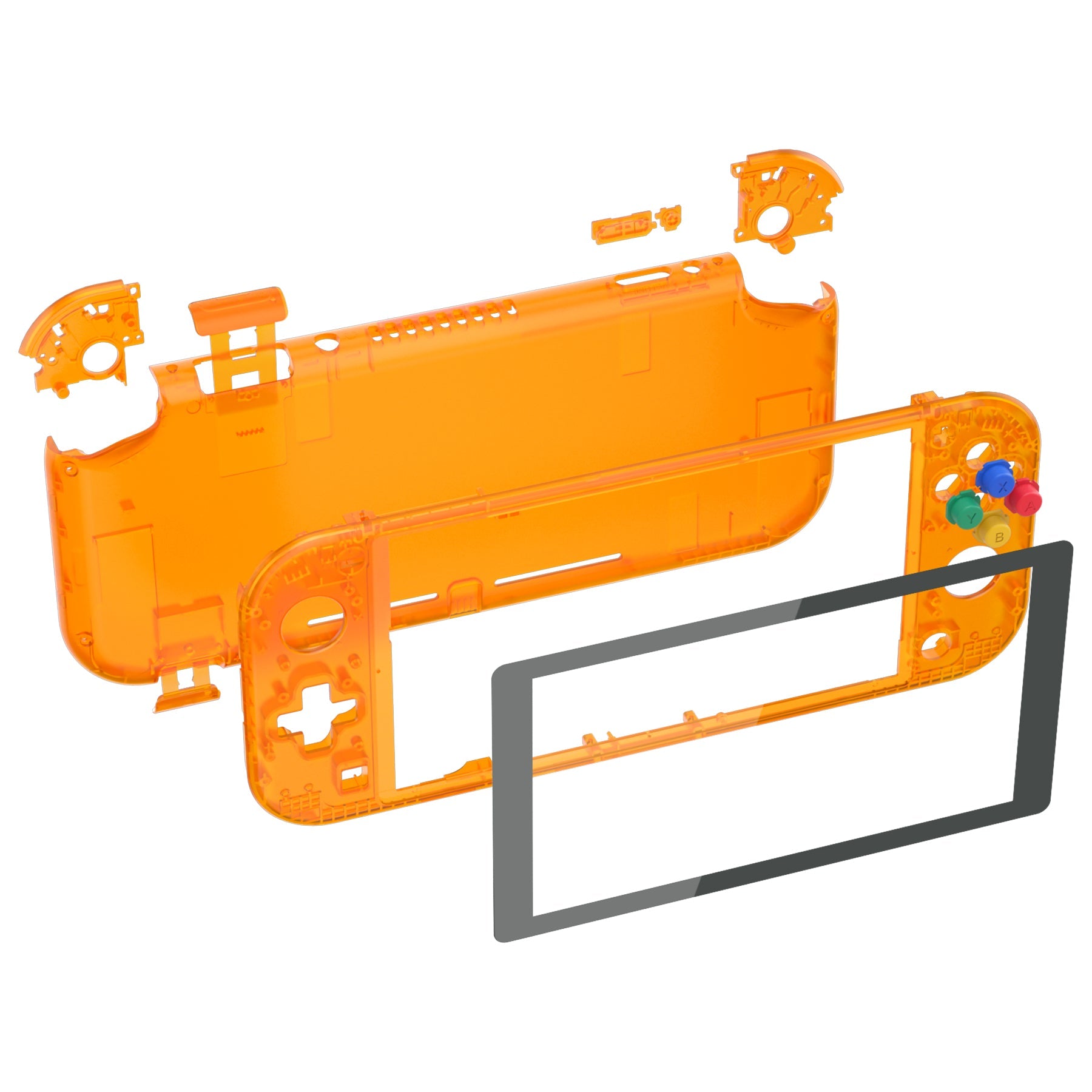 DIY Replacement Shell with Screen Protector for NS Switch Lite - Clear Orange eXtremeRate