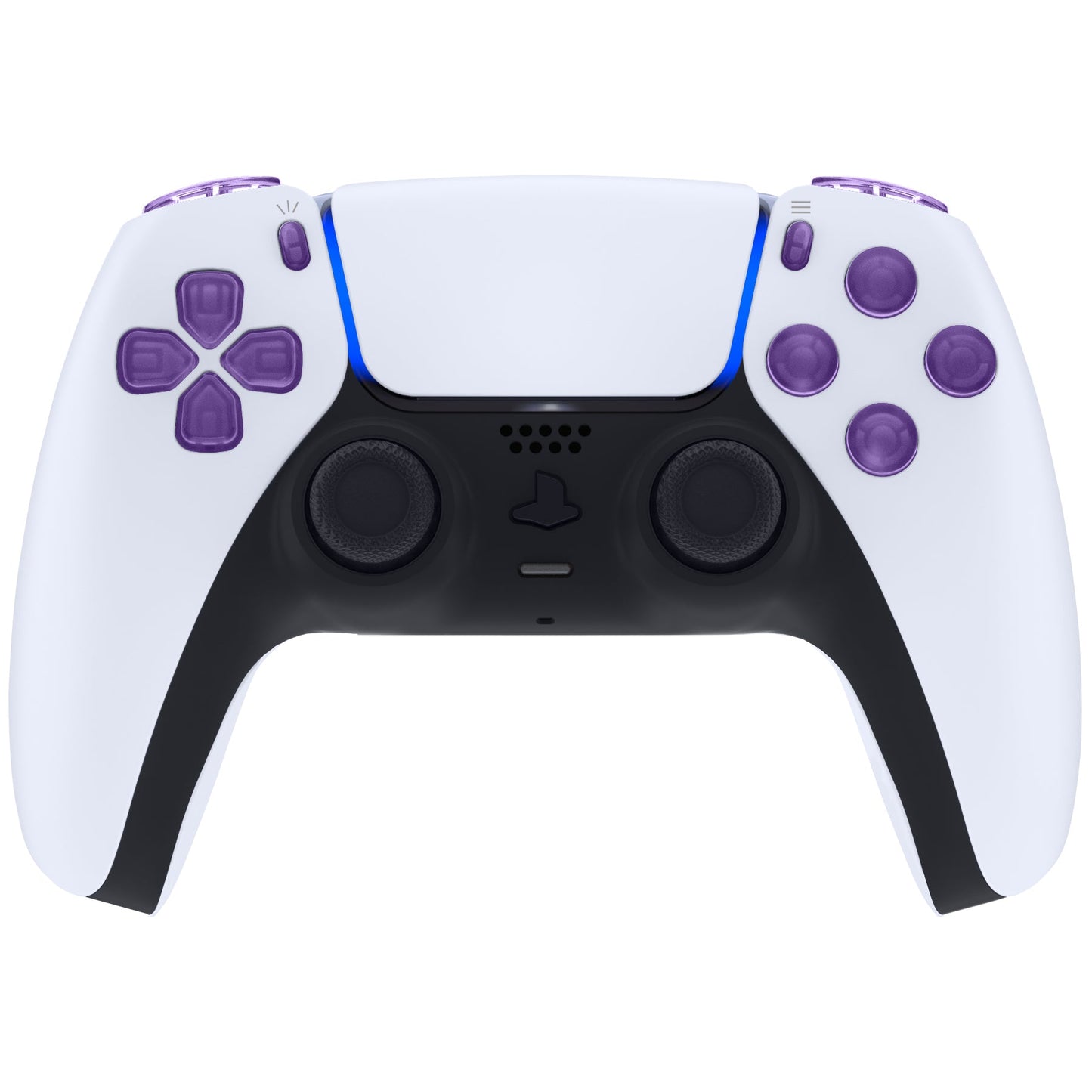 eXtremeRate Replacement Full Set Buttons Compatible with PS5 Controller BDM-030/040 - Clear Atomic Purple eXtremeRate