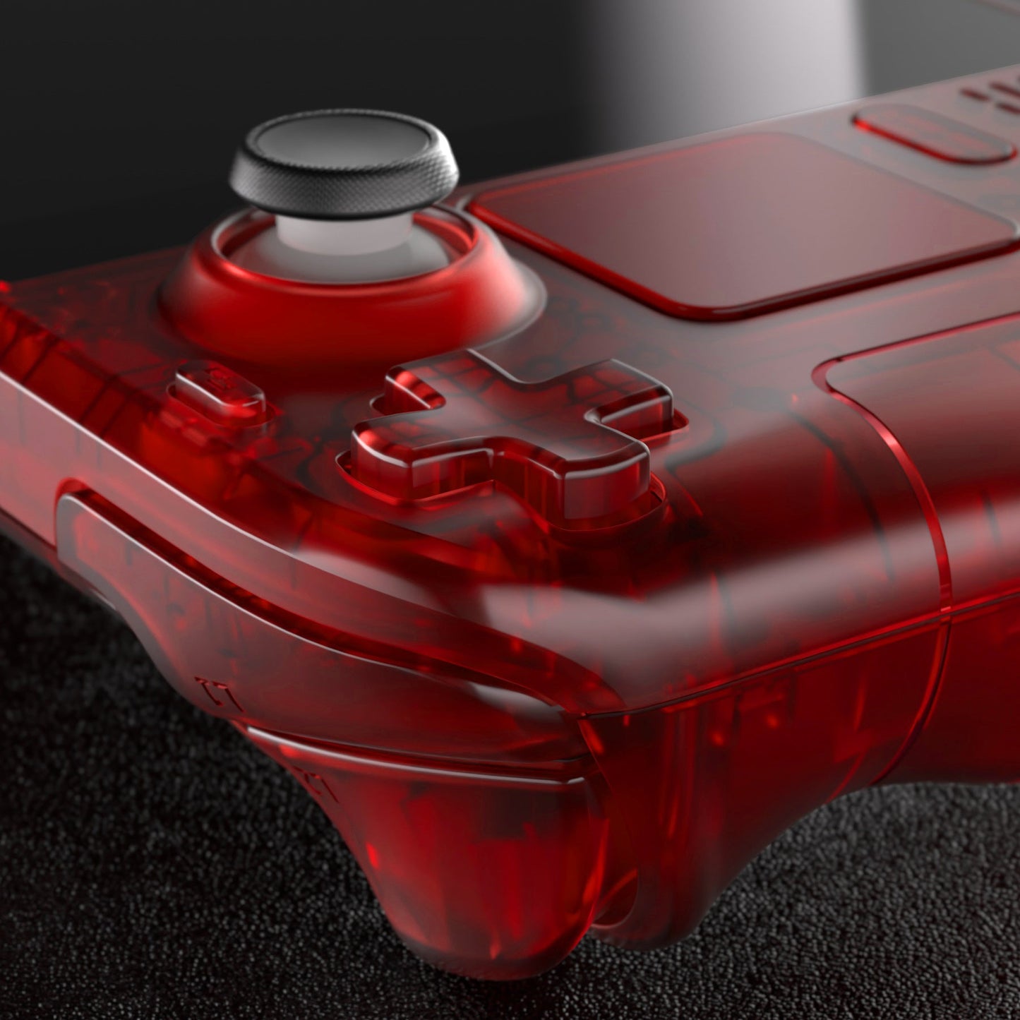 eXtremeRate Retail Clear Red Custom Full Set Shell with Buttons for Steam Deck Console