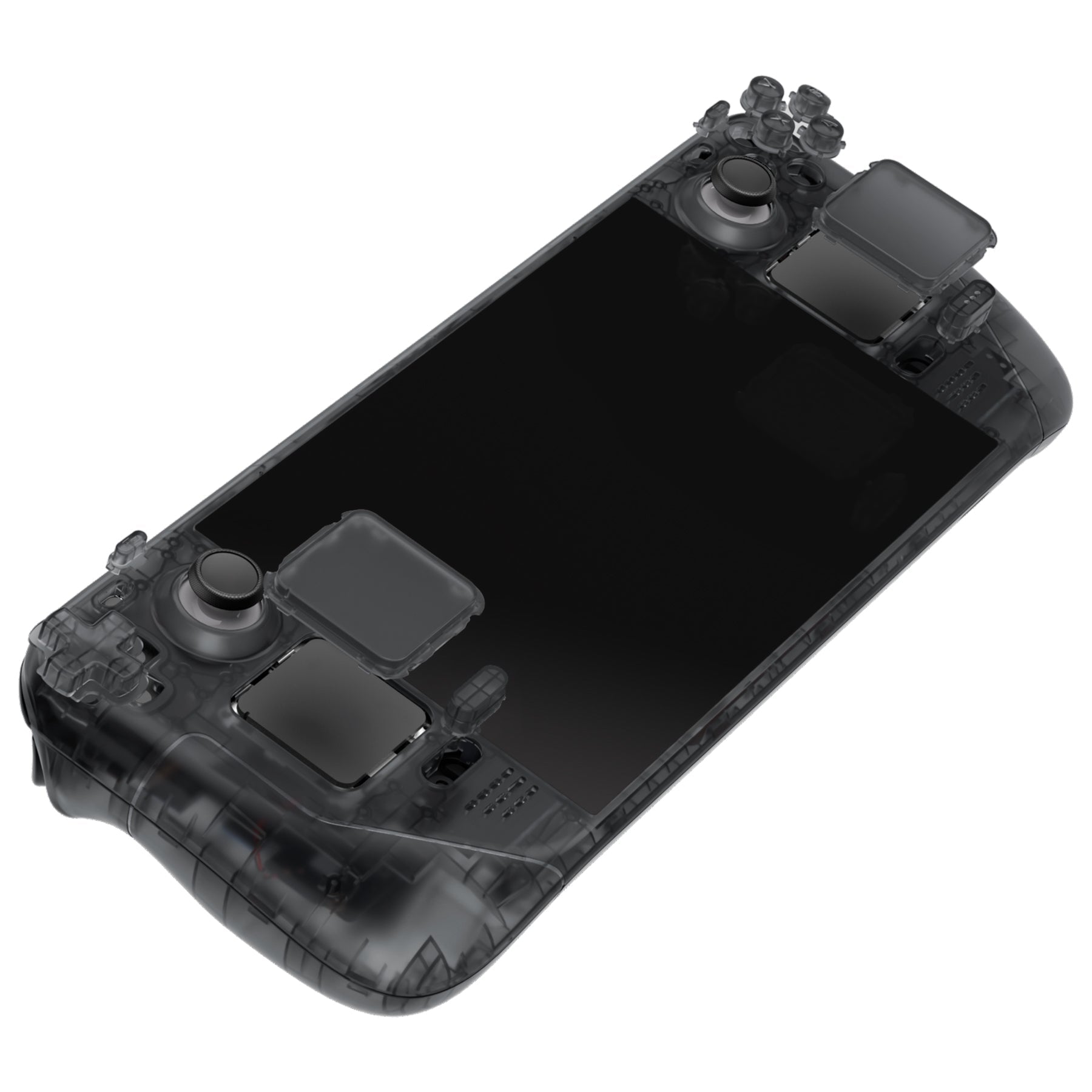 eXtremeRate Retail Clear Slate Black Custom Full Set Shell with Buttons for Steam Deck Console