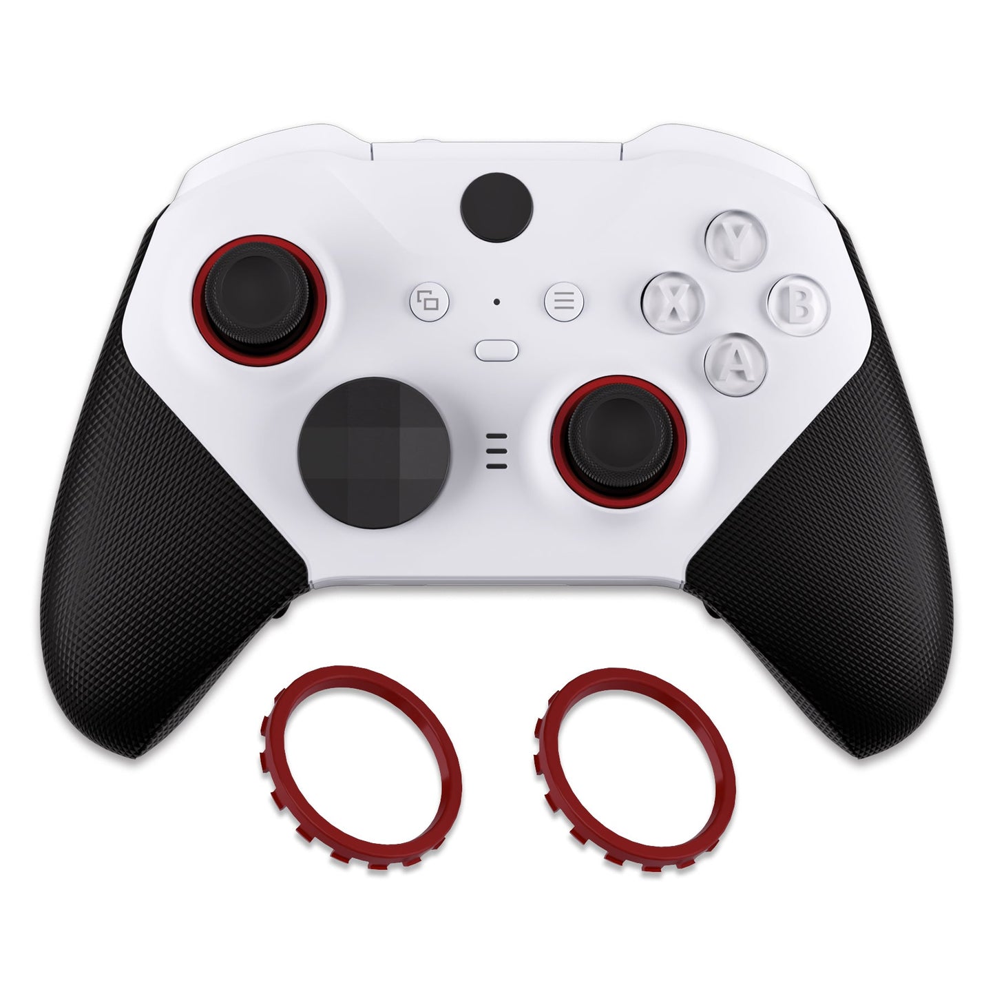 eXtremeRate Custom Accent Rings for eXtremeRate ASR Version Shell, Compatible with Xbox Series X/S Controller & Xbox One Elite (Model 1698) & Elite Series 2 (Model 1797 and Core Model 1797) Controller - Carmine Red eXtremeRate