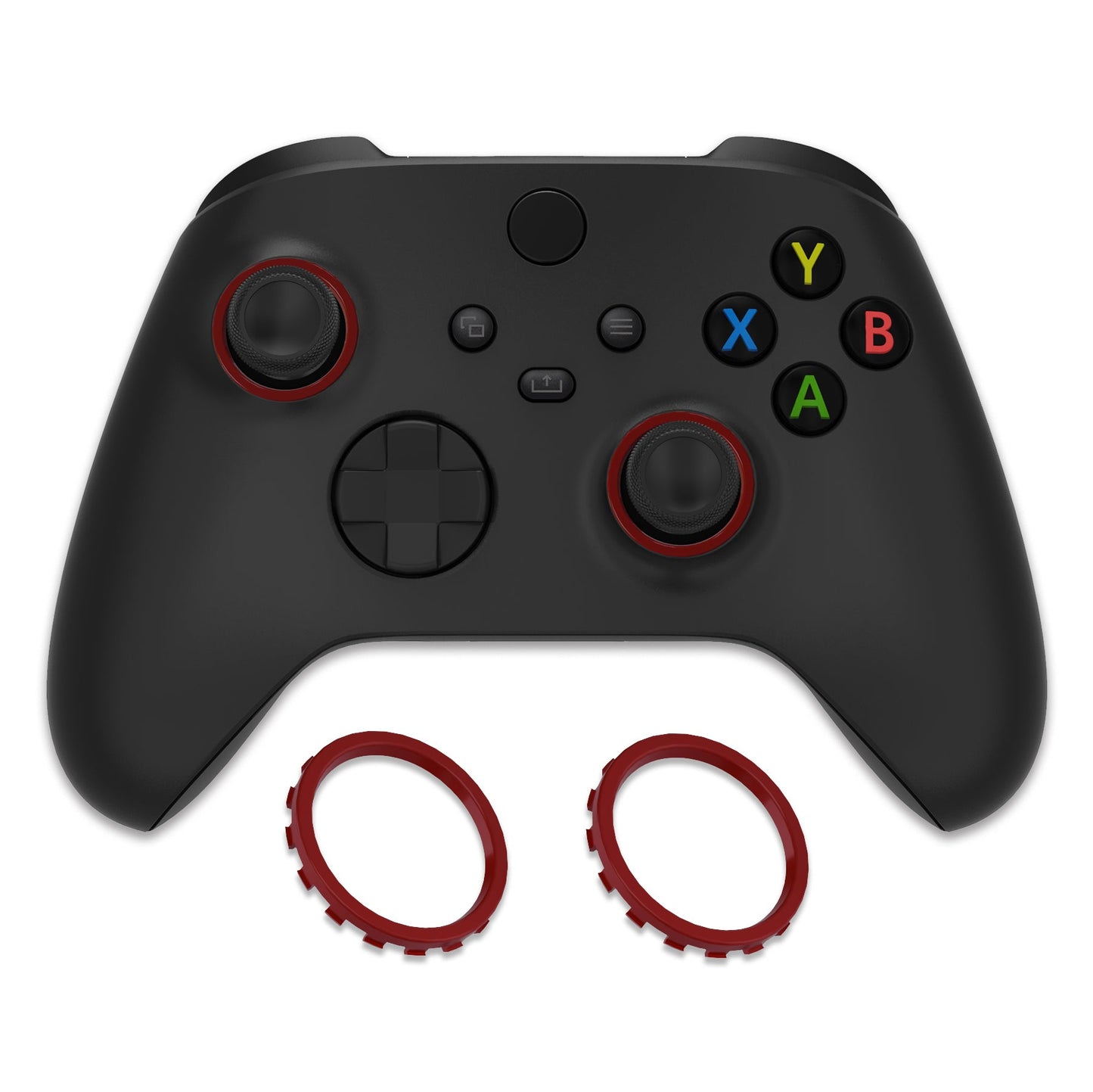 eXtremeRate Custom Accent Rings for eXtremeRate ASR Version Shell, Compatible with Xbox Series X/S Controller & Xbox One Elite (Model 1698) & Elite Series 2 (Model 1797 and Core Model 1797) Controller - Carmine Red eXtremeRate