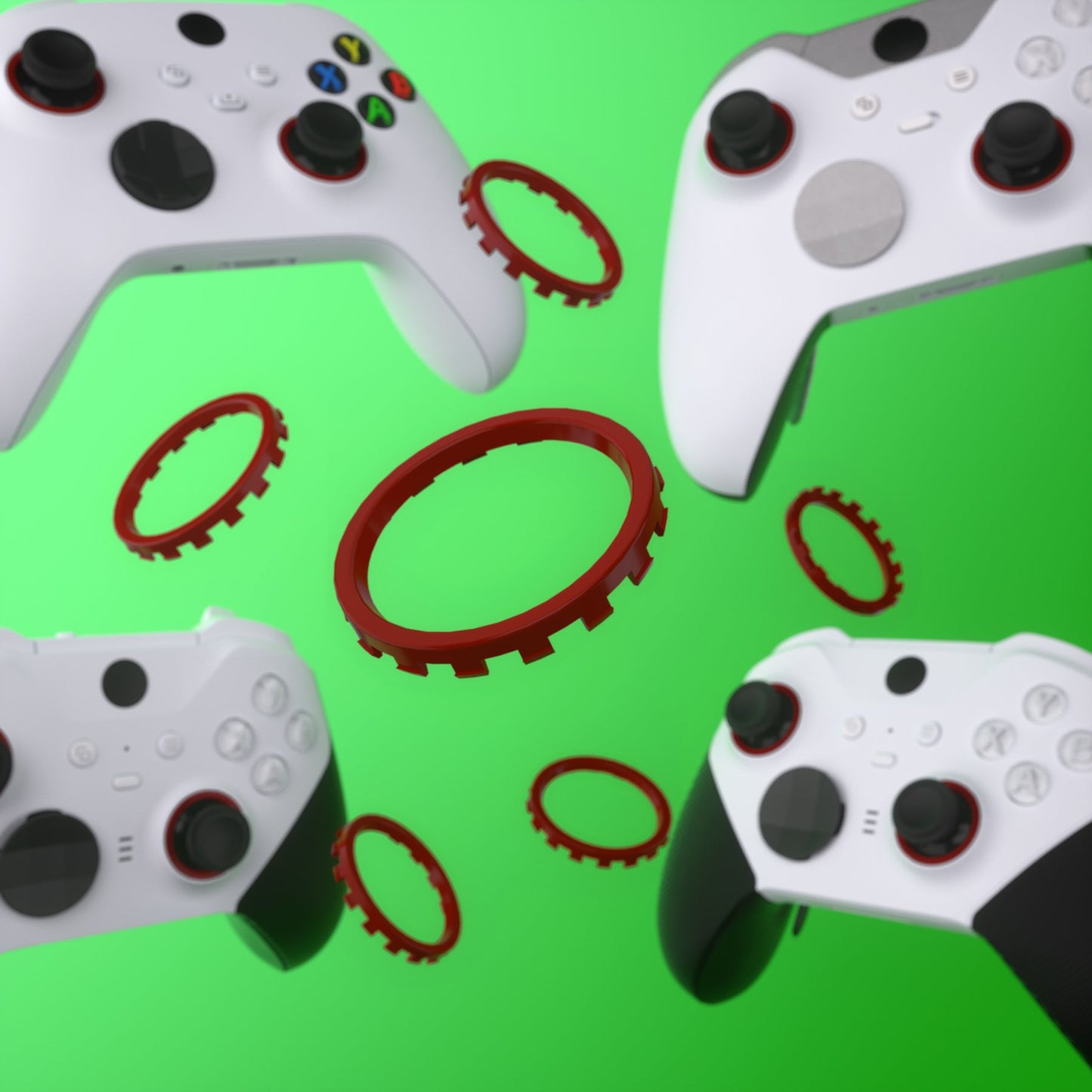 eXtremeRate Custom Accent Rings for eXtremeRate ASR Version Shell, Compatible with Xbox Series X/S Controller & Xbox One Elite (Model 1698) & Elite Series 2 (Model 1797 and Core Model 1797) Controller - Carmine Red eXtremeRate