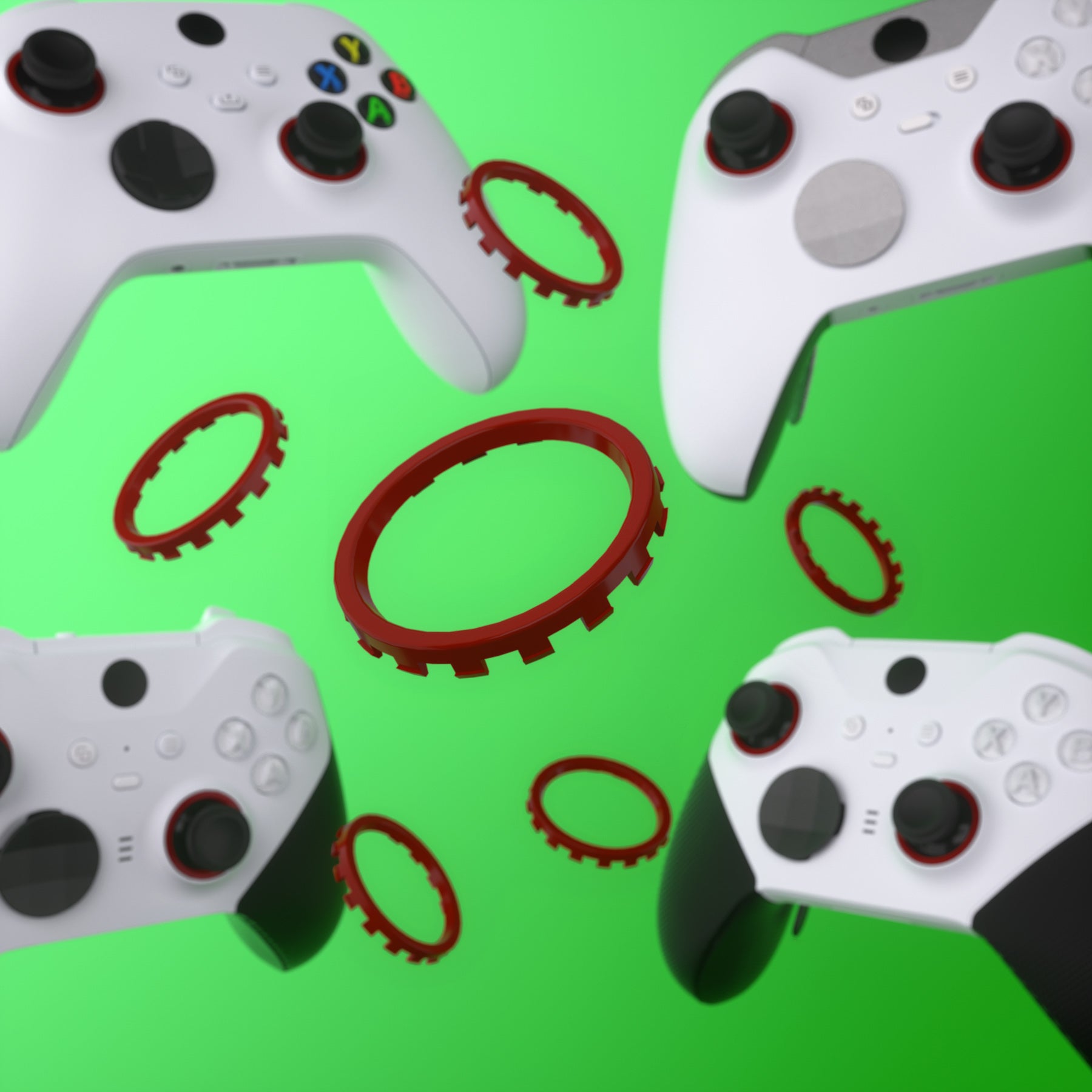 eXtremeRate Custom Accent Rings for eXtremeRate ASR Version Shell, Compatible with Xbox Series X/S Controller & Xbox One Elite (Model 1698) & Elite Series 2 (Model 1797 and Core Model 1797) Controller - Carmine Red eXtremeRate