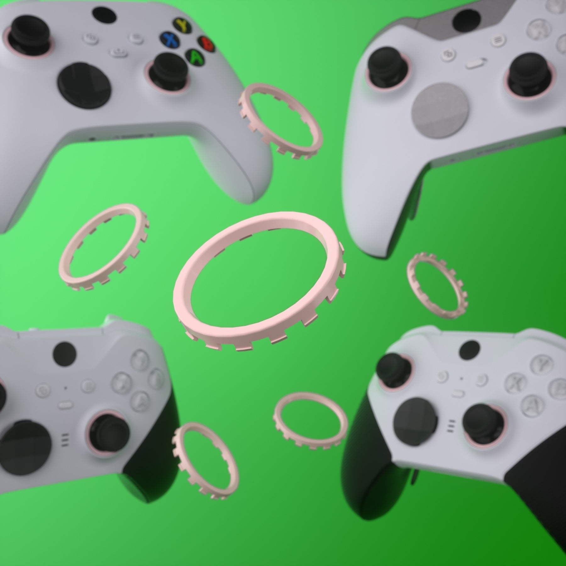 eXtremeRate Custom Accent Rings for eXtremeRate ASR Version Shell, Compatible with Xbox Series X/S Controller & Xbox One Elite (Model 1698) & Elite Series 2 (Model 1797 and Core Model 1797) Controller - Cherry Blossoms Pink eXtremeRate