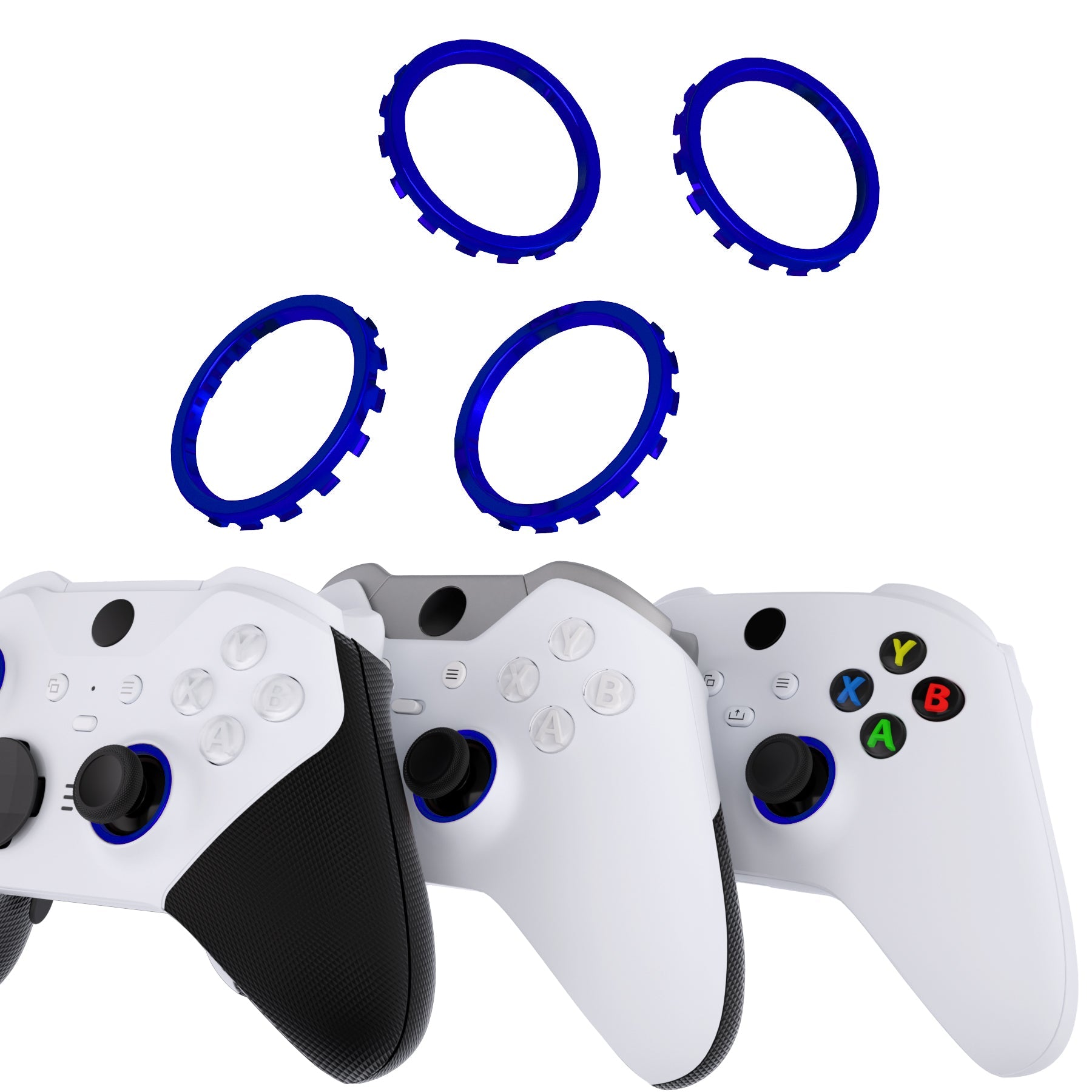 eXtremeRate Custom Accent Rings for eXtremeRate ASR Version Shell, Compatible with Xbox Series X/S Controller & Xbox One Elite (Model 1698) & Elite Series 2 (Model 1797 and Core Model 1797) Controller - Chrome Blue eXtremeRate