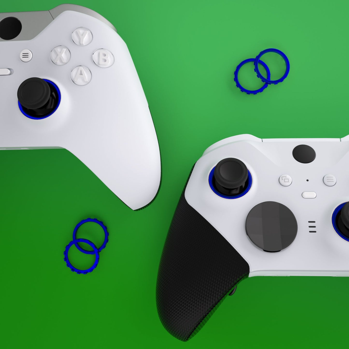 eXtremeRate Custom Accent Rings for eXtremeRate ASR Version Shell, Compatible with Xbox Series X/S Controller & Xbox One Elite (Model 1698) & Elite Series 2 (Model 1797 and Core Model 1797) Controller - Chrome Blue eXtremeRate