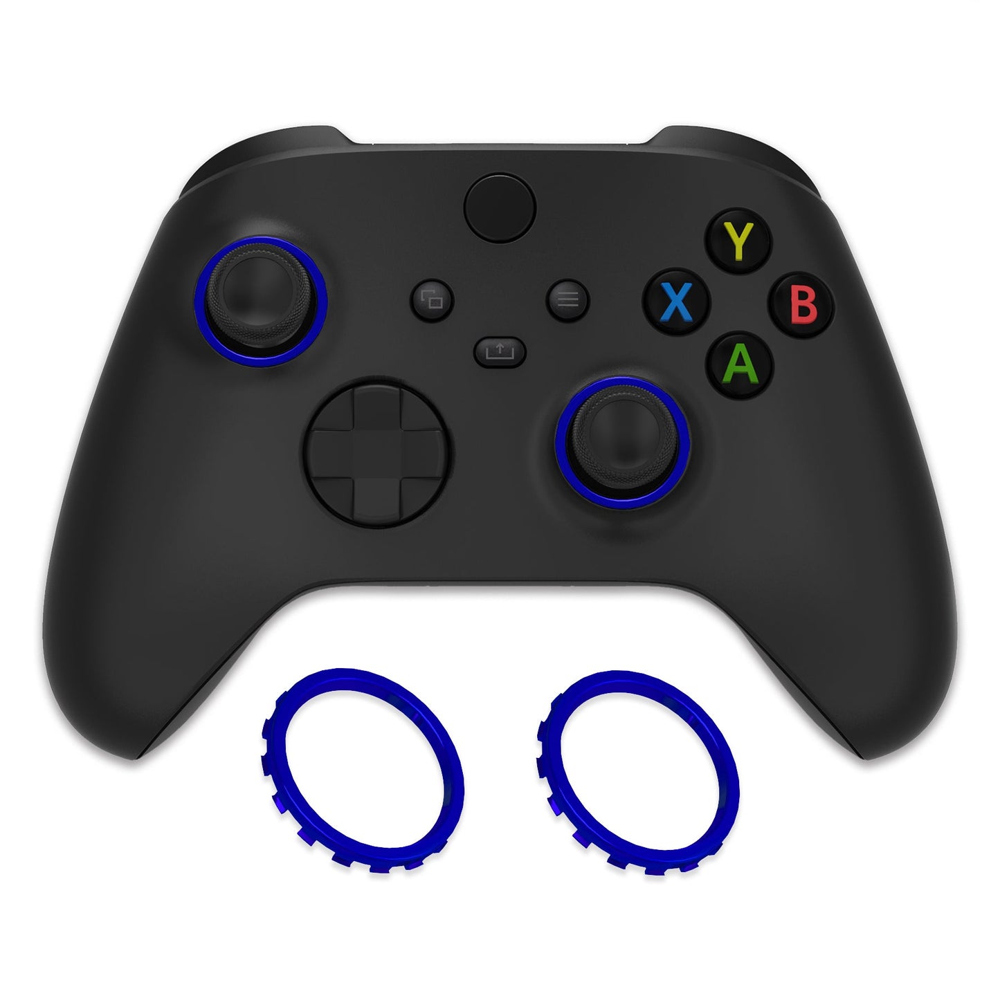 eXtremeRate Custom Accent Rings for eXtremeRate ASR Version Shell, Compatible with Xbox Series X/S Controller & Xbox One Elite (Model 1698) & Elite Series 2 (Model 1797 and Core Model 1797) Controller - Chrome Blue eXtremeRate