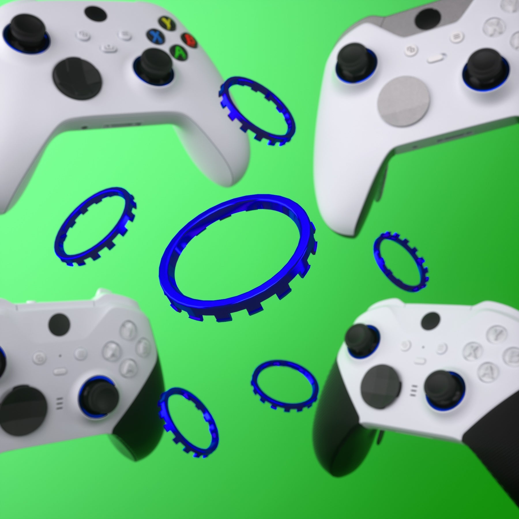 eXtremeRate Custom Accent Rings for eXtremeRate ASR Version Shell, Compatible with Xbox Series X/S Controller & Xbox One Elite (Model 1698) & Elite Series 2 (Model 1797 and Core Model 1797) Controller - Chrome Blue eXtremeRate