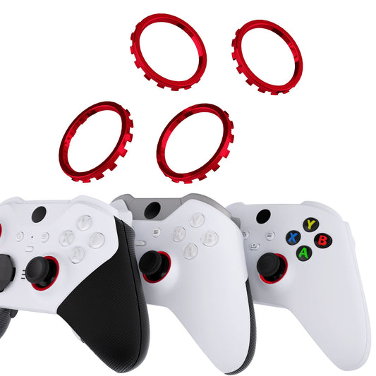 eXtremeRate Custom Accent Rings for eXtremeRate ASR Version Shell, Compatible with Xbox Series X/S Controller & Xbox One Elite (Model 1698) & Elite Series 2 (Model 1797 and Core Model 1797) Controller - Chrome Red eXtremeRate